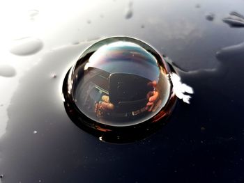 Close-up of bubbles in water