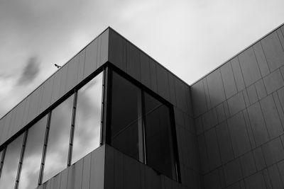 Low angle view of modern building against sky