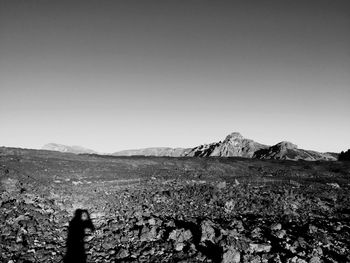 Scenic view of mountain against clear sky