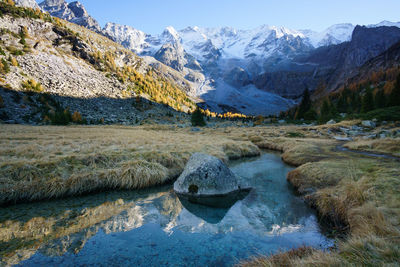 Scenic view of mountains against sky