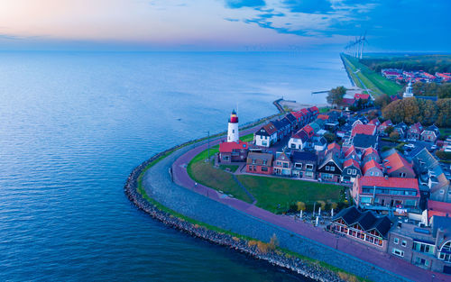 High angle view of sea against sky