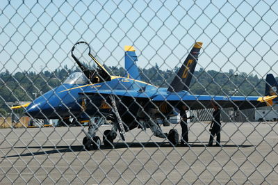 View of chainlink fence against sky