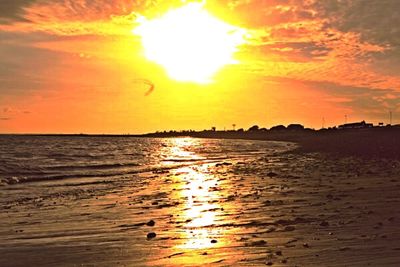 Scenic view of sea at sunset