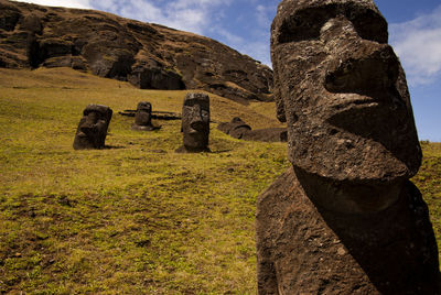 Where moai were created, as thought by archaeologists