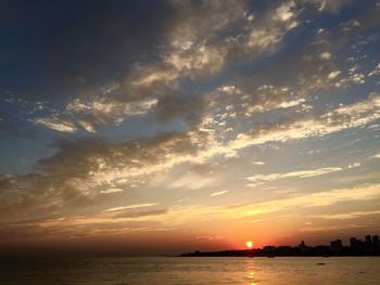 Scenic view of sea at sunset