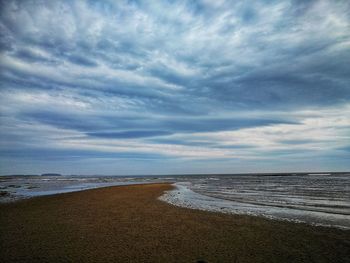 Scenic view of beach against sky
