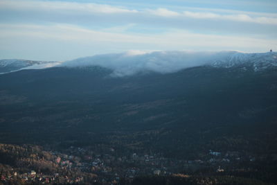 Scenic view of mountains against sky