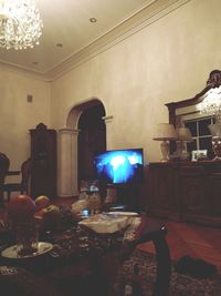 View of dining table at home