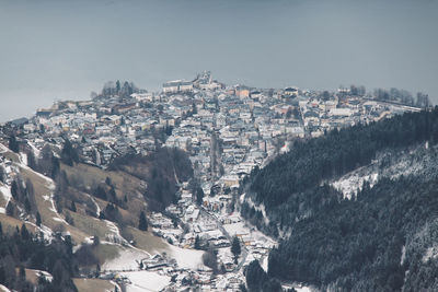 High angle shot of townscape