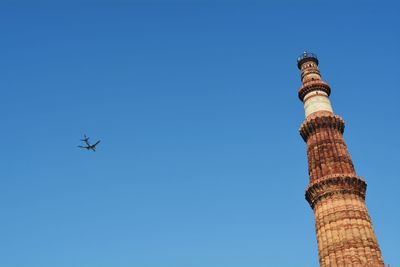 Low angle view of clear blue sky