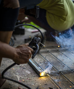 Man working on metal