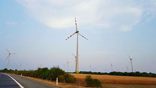 Traditional windmill on field