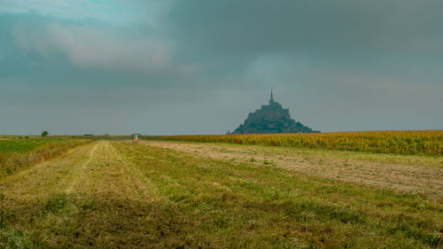 Scenic view of field against sky