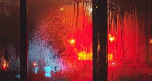 Full frame shot of wet glass window
