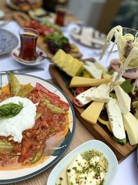 High angle view of meal served in plate