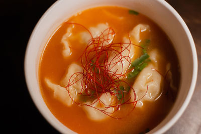 Close-up of soup in bowl