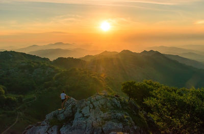 Sunset from the mugarra mountain, basque country