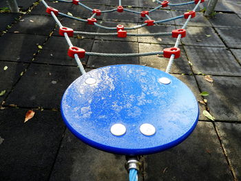 High angle view of playground on street