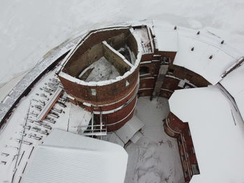 High angle view of building during winter