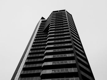 Low angle view of modern building against sky in city