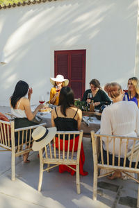 Female friends having meal