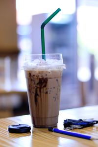 Close-up of coffee on table