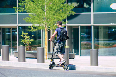 Man riding skateboard