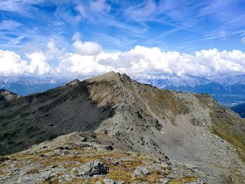 Scenic view of mountains against sky