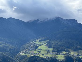 Scenic view of mountains against sky