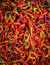 Full frame shot of red chili peppers