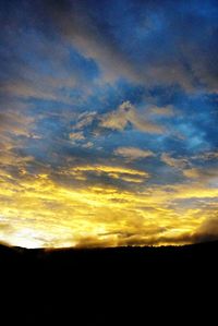 Silhouette of landscape at sunset