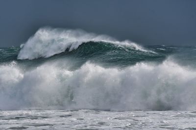 Winter stormy seas on the beach