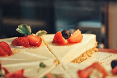 Close-up of dessert on table