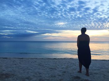 Scenic view of sea at sunset