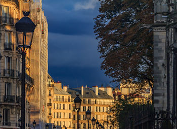 Low angle view of buildings in city