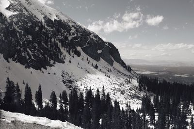 Scenic view of snowcapped mountains