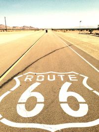 Road marking on road