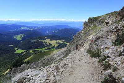 Scenic view of mountains against clear sky