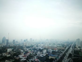 Cityscape against clear sky