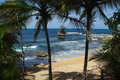 Scenic view of beach against sky