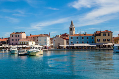 The seafront in fažana town, istra, the adriatic sea in croatia