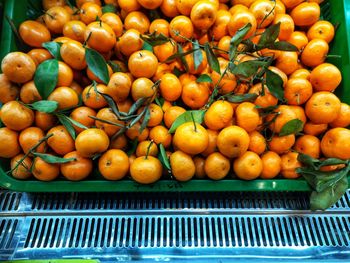 High angle view of fruits for sale in market