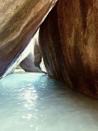 Rock formation in water