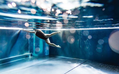 One person in swimming pool 