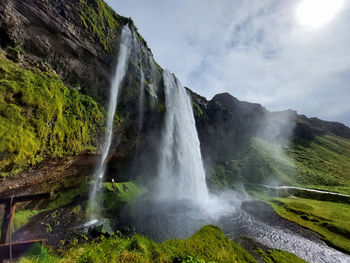 Scenic view of waterfall