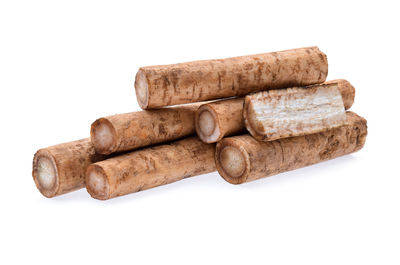 Close-up of vegetable against white background