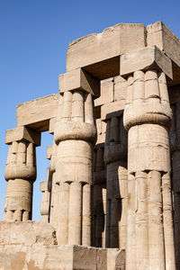 Stone pillars. temple of luxor, egypt.