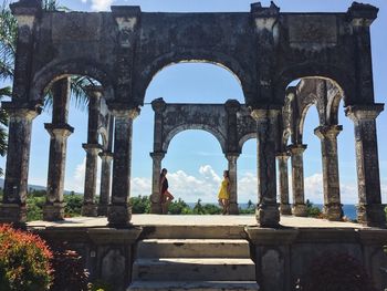 Low angle view of old ruins