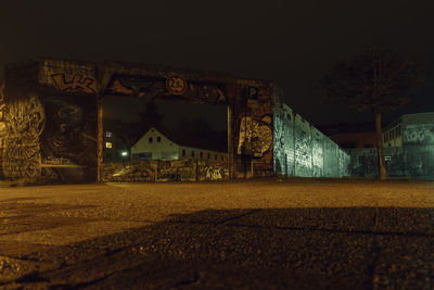 Illuminated built structure at night