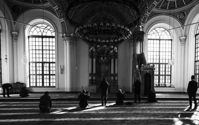 People sitting in temple